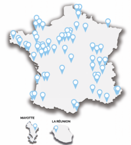 carte implantation réseau franchises France