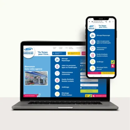 mockup site interne ordinateur et mobile générale des services
