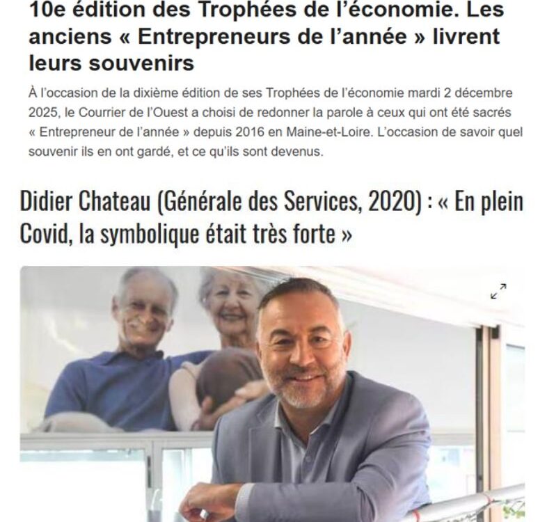 Courrier de l'ouest interview Didier Chateau fondateur de Générale des Services